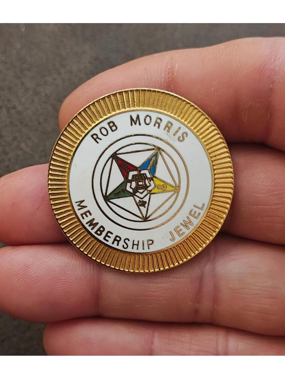 Rob Morris Membership Jewel Gold Tone Enamel Pin & Pendant